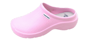 Cumfies pink work clogs — slip-resistant healthcare footwear